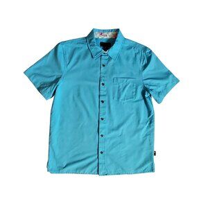 Margaritaville Mens Blue Mist Short Sleeve ButtonDown Shirt MSingle chest pocket